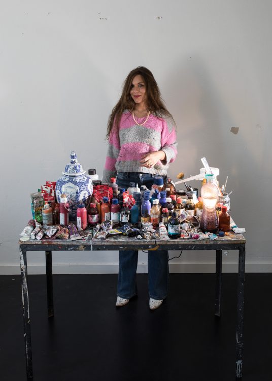 The artist Yvonne Andreini in her Berlin Studio.