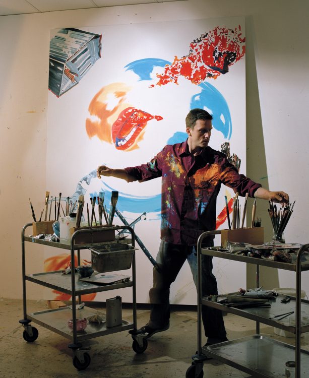 The artist Norbert Bisky in Berlin Studio.