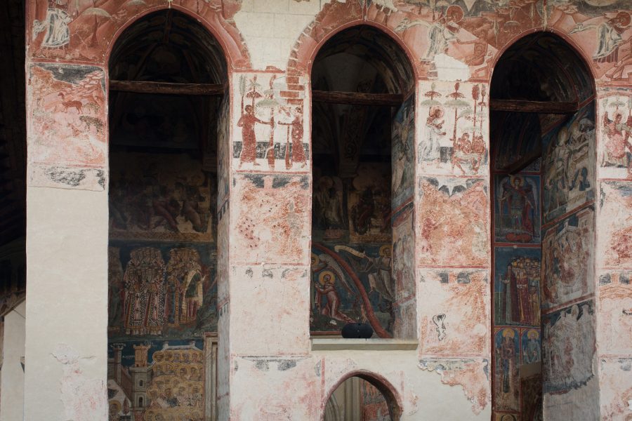 Frescoes at the Moldovița Monastery.