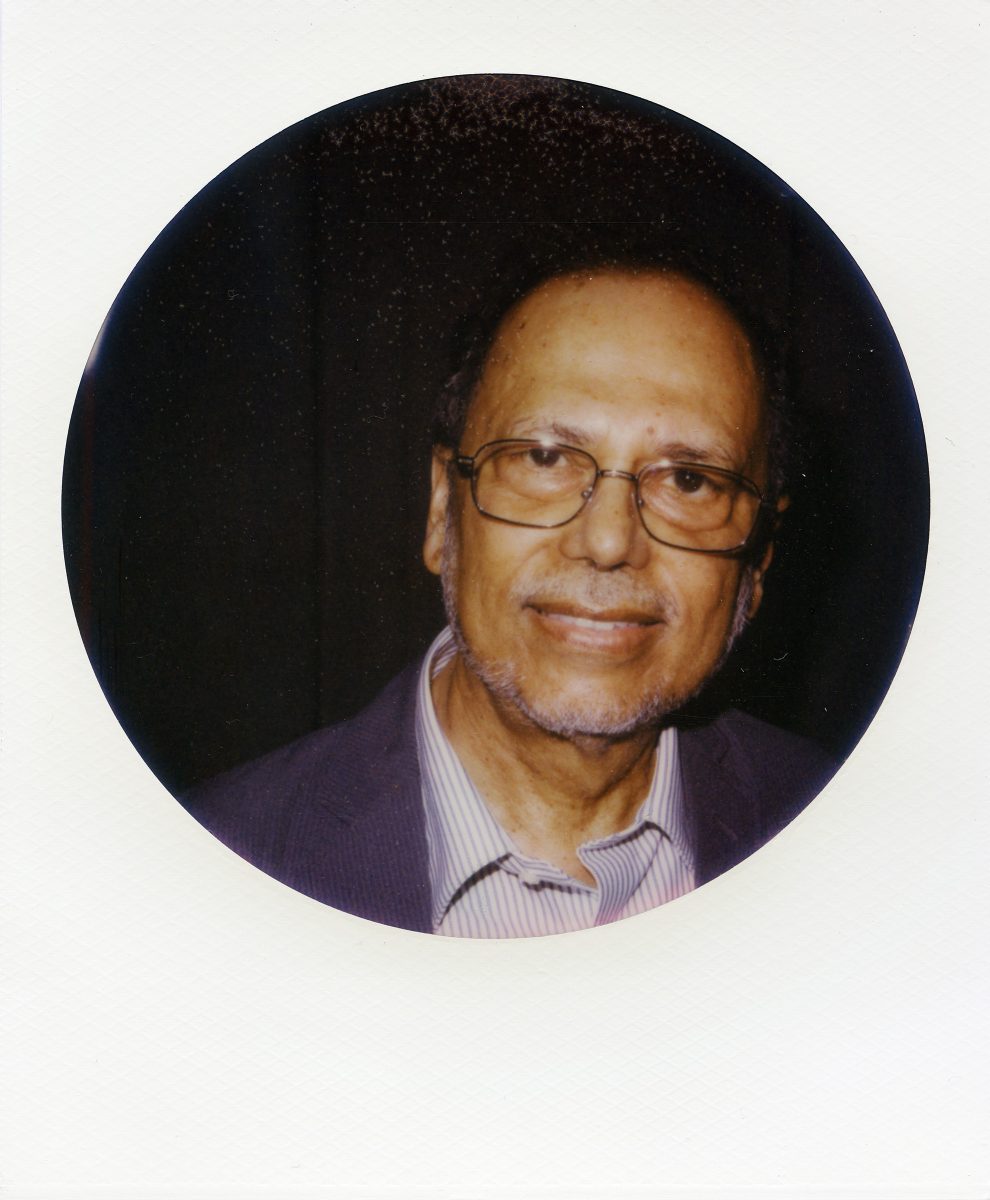 Polaroid of Dipesh Chakrabarty by Oliver Mark photographed in Huas der Kulturen Welt.