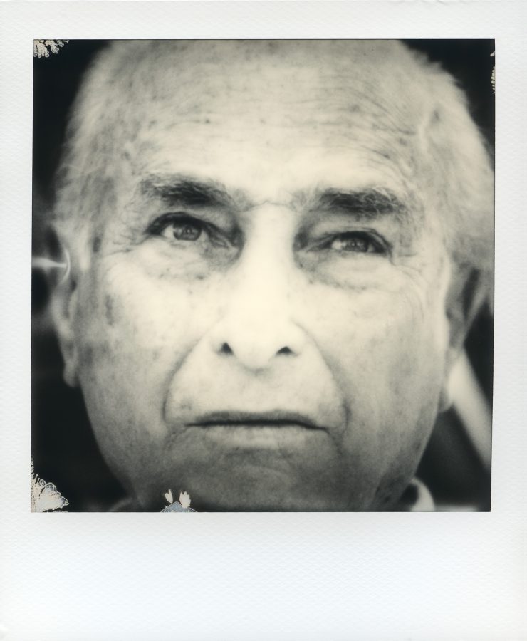 Polaroid of Juan Manuel Fangio.