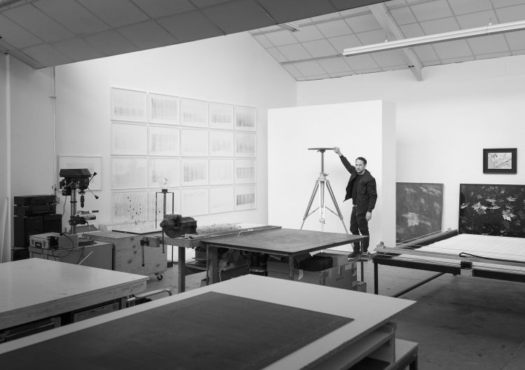 The artist Thomas Henniger in his Berlin Studio.