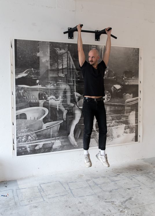the artist Tim Plamper in his studio.