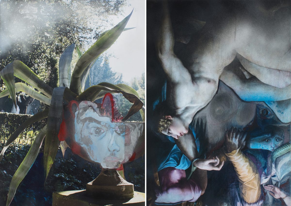 Stefan Hirsig / Oliver Mark, "Die Gestalt und ihr Anderes" I 69,8 x 50cm, Mixed media on handmade paper on Photography, 2026.