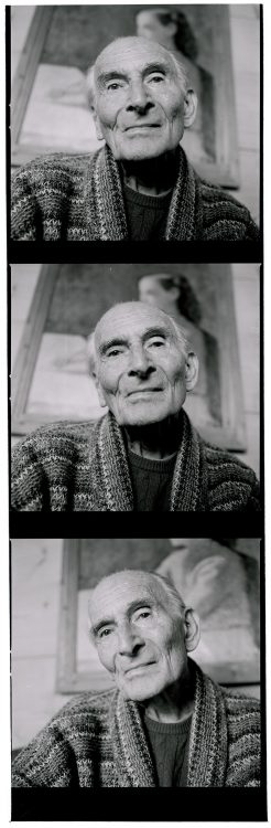 black and white Contact sheet of the artist balthus.