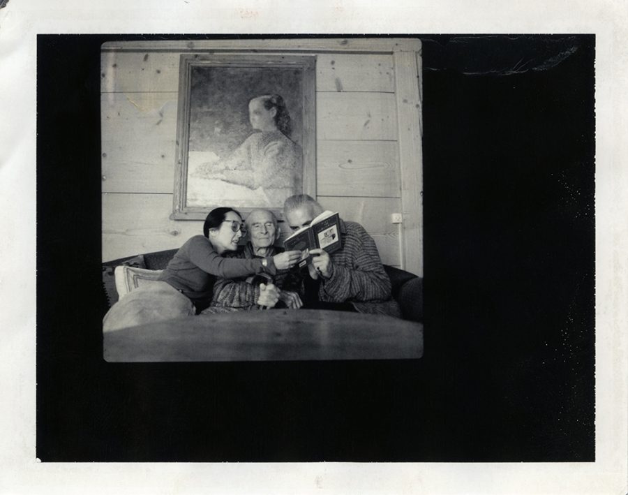 Polaroid of Balthus, Setsuko and Stanislas Klossowski de Rola.