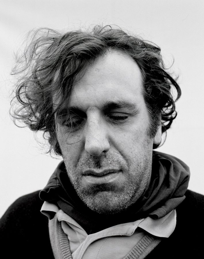 black and white close up of Chilly Gonzales.