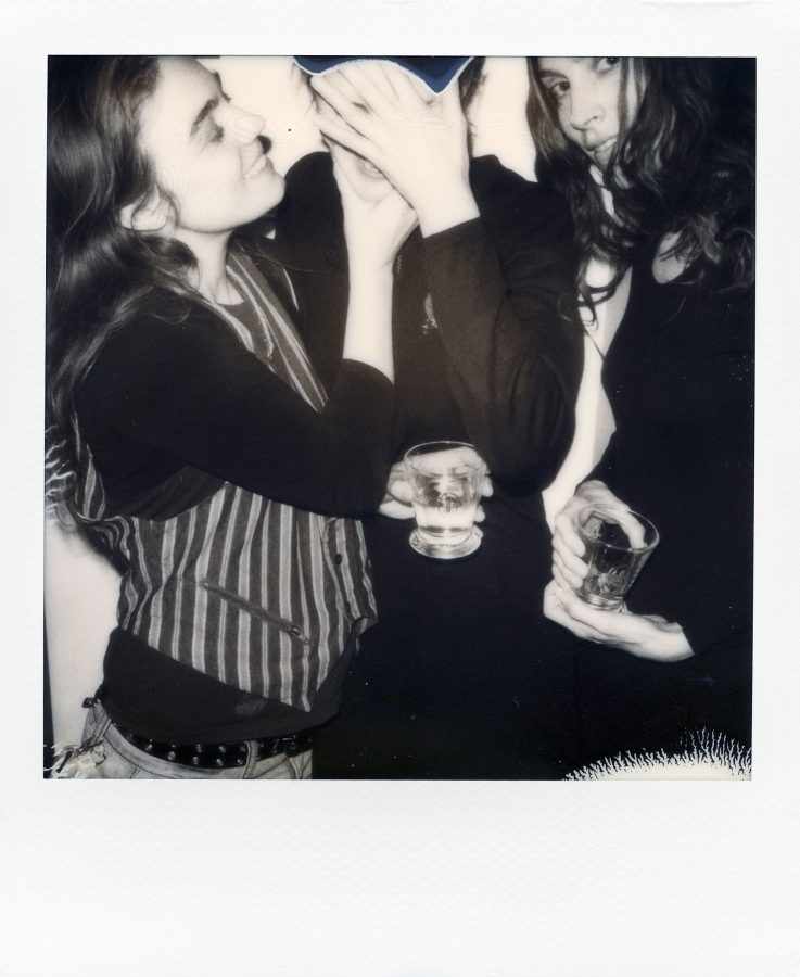 Polaroid of Eva Teppe, Sabine Springer and Sibylle Springer.