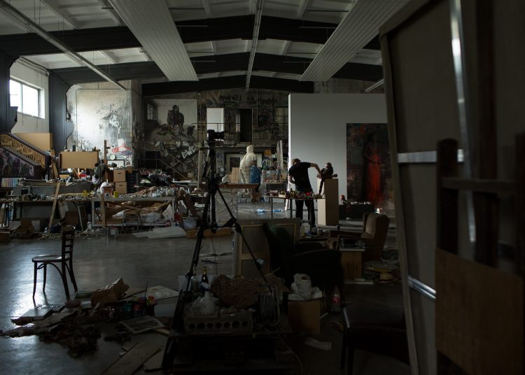 Jonas Burgert in his studio.