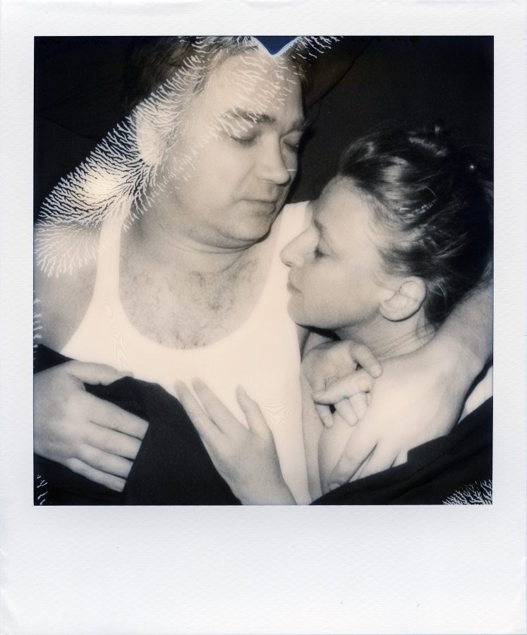 Polaroid of the artists Martin Assig and Andrea Baugartel.