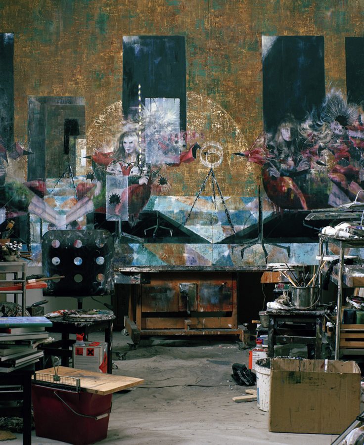 Studio view of the artist Michael Kunze.