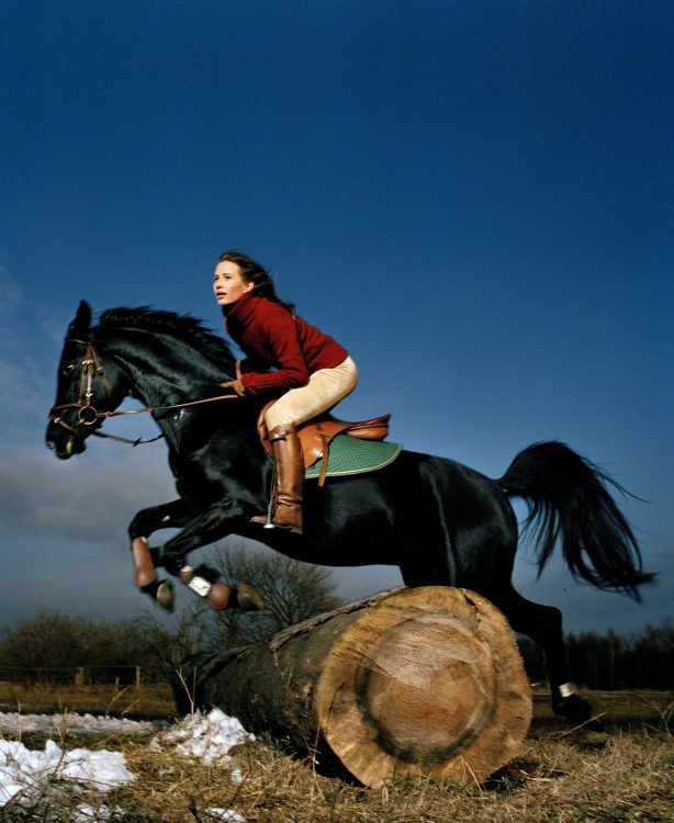 Nadeshda Brennicke on her stallion horse.