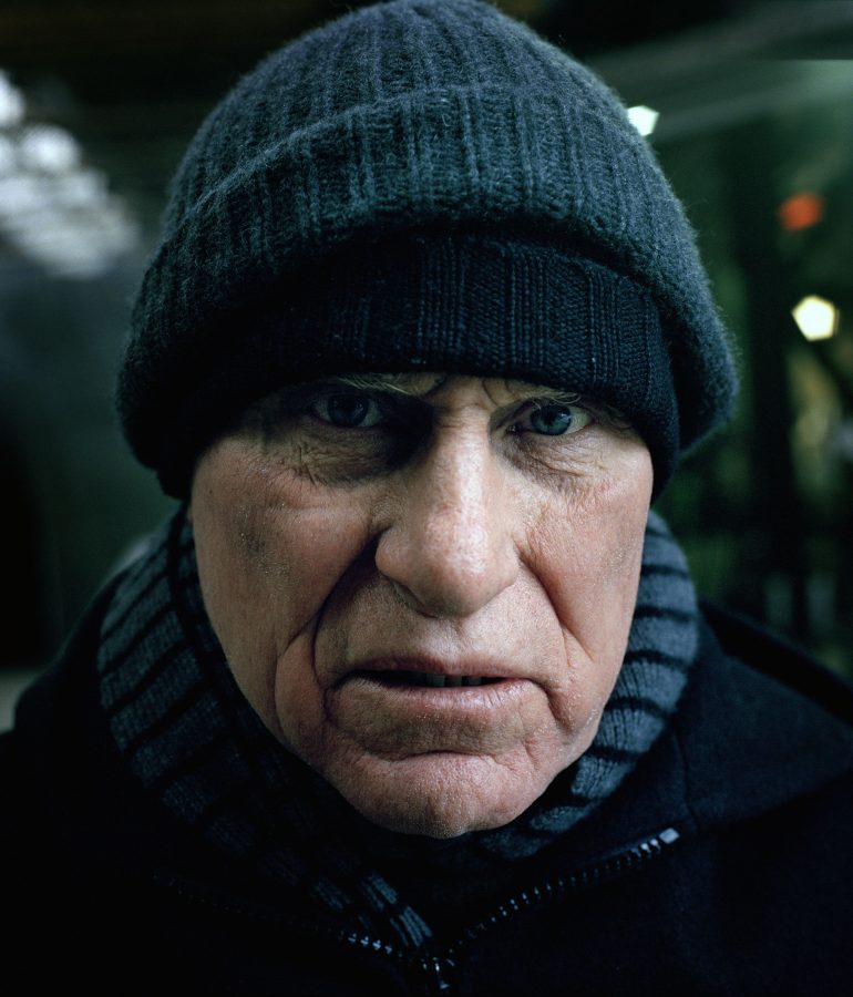 Close-up portrait of Richard Serra.